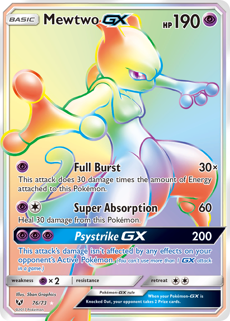 Mewtwo GX (76/73) [Sun & Moon: Shining Legends] | Jack's On Queen