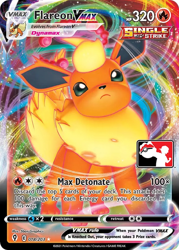 Flareon VMAX (018/203) [Prize Pack Series One] | Jack's On Queen