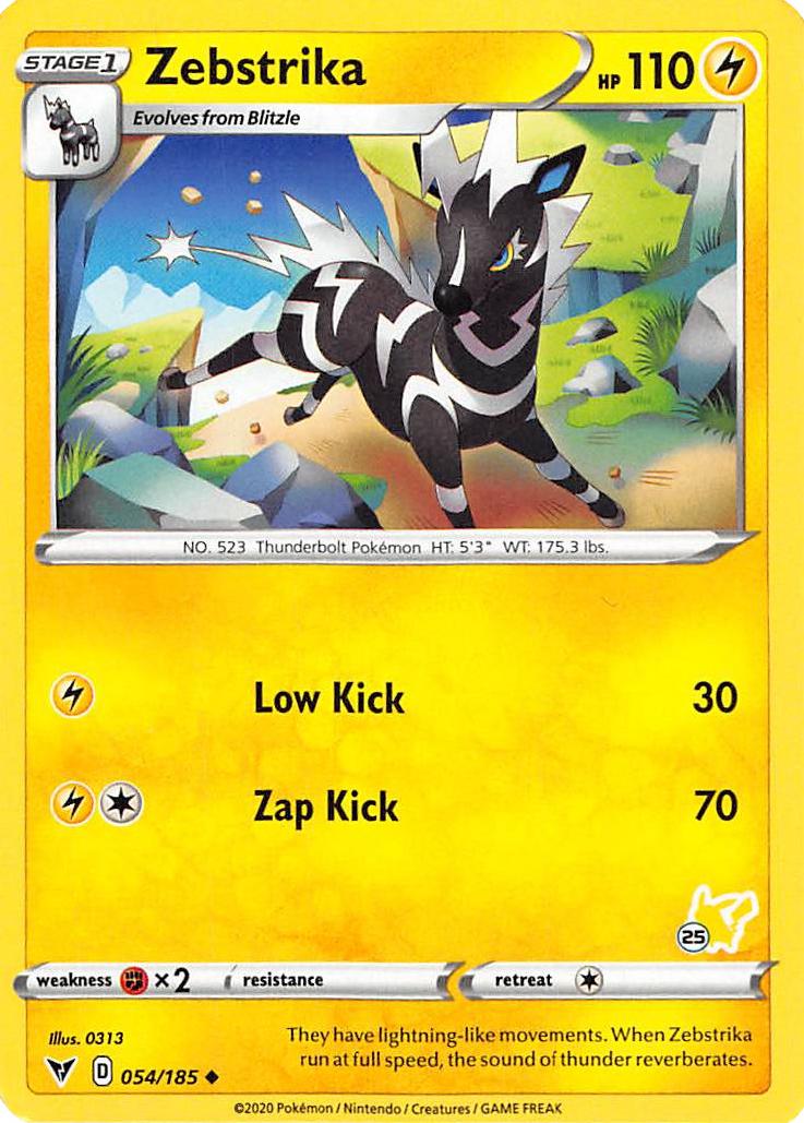 Zebstrika (054/185) (Pikachu Stamp #25) [Battle Academy 2022] | Jack's On Queen