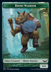 Cat // Rhino Warrior Double-sided Token [Streets of New Capenna Tokens] | Jack's On Queen