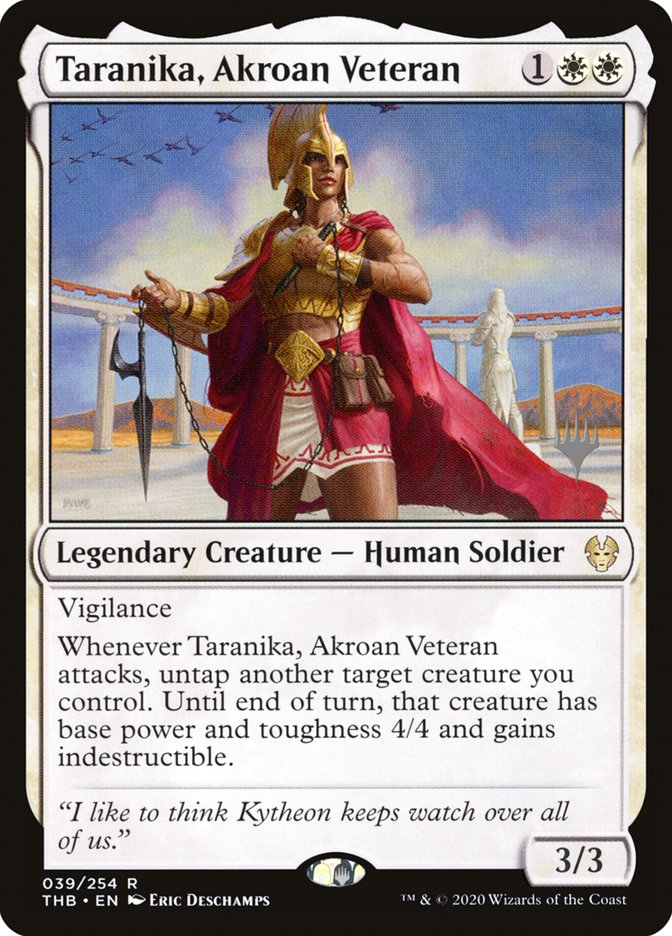 Taranika, Akroan Veteran (Promo Pack) [Theros Beyond Death Promos] | Jack's On Queen