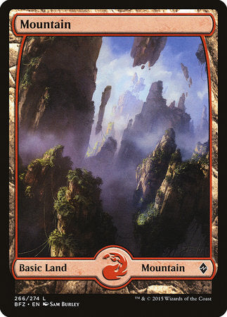 Mountain (266) - Full Art [Battle for Zendikar] | Jack's On Queen