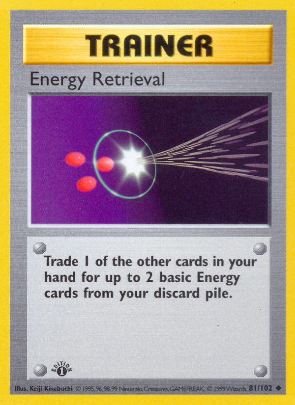 Energy Retrieval (81/102) (Shadowless) [Base Set 1st Edition] | Jack's On Queen