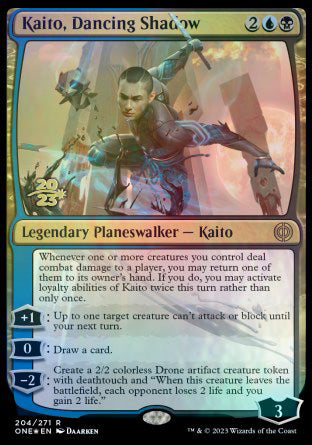 Kaito, Dancing Shadow [Phyrexia: All Will Be One Prerelease Promos] | Jack's On Queen