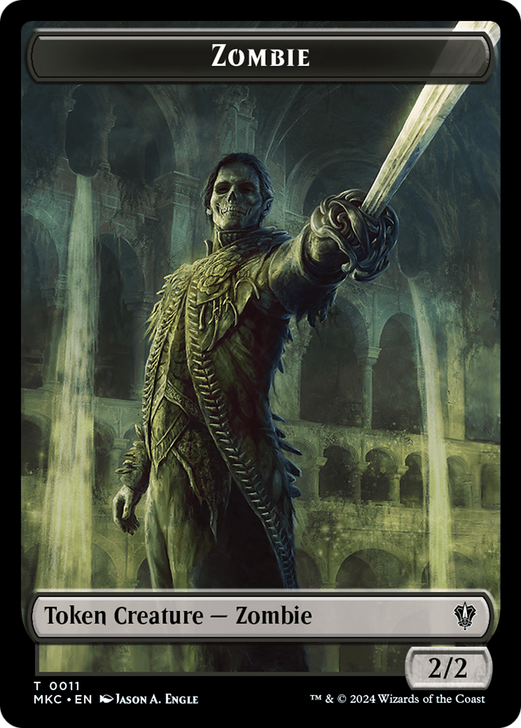 Vizier of Many Faces // Zombie Double-Sided Token [Murders at Karlov Manor Commander Tokens] | Jack's On Queen