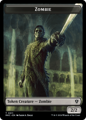 Copy // Zombie Double-Sided Token [Murders at Karlov Manor Commander Tokens] | Jack's On Queen