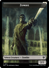 Salamander Warrior // Zombie Double-Sided Token [Murders at Karlov Manor Commander Tokens] | Jack's On Queen