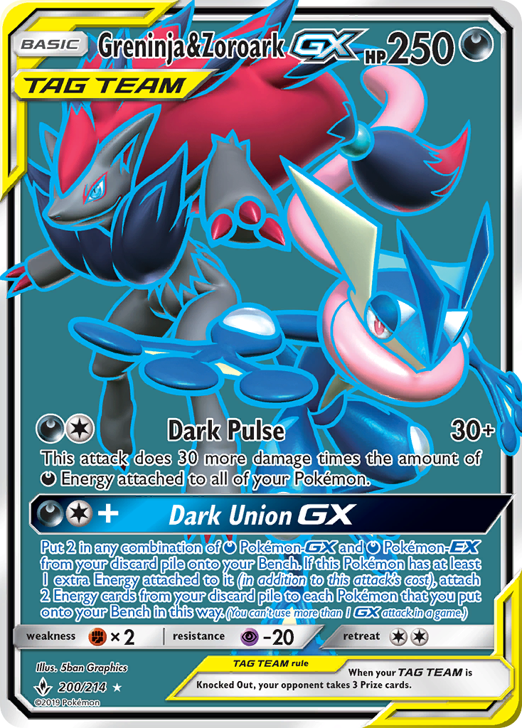 Greninja & Zoroark GX (200/214) [Sun & Moon: Unbroken Bonds] | Jack's On Queen