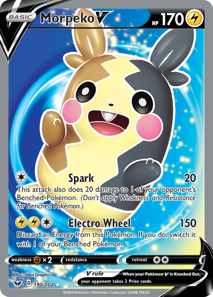 Morpeko V (190/202) [Sword & Shield: Base Set] | Jack's On Queen