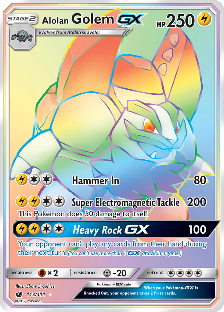 Alolan Golem GX (113/111) [Sun & Moon: Crimson Invasion] | Jack's On Queen