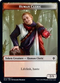 Human Cleric // Food (17) Double-sided Token [Throne of Eldraine Tokens] | Jack's On Queen