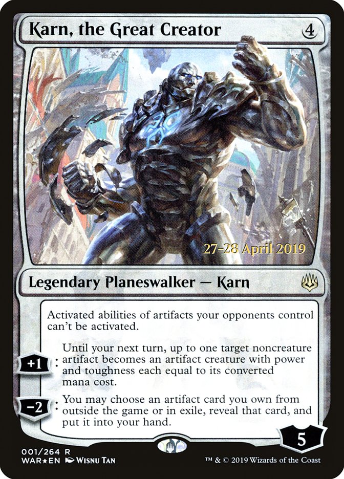 Karn, the Great Creator  [War of the Spark Prerelease Promos] | Jack's On Queen