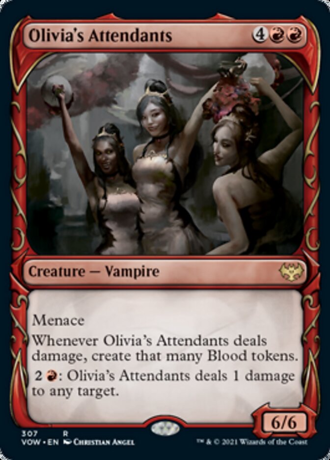 Olivia's Attendants (Showcase Fang Frame) [Innistrad: Crimson Vow] | Jack's On Queen