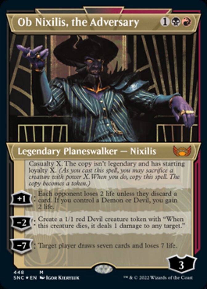 Ob Nixilis, the Adversary (Showcase Art Deco Foil Etched) [Streets of New Capenna] | Jack's On Queen