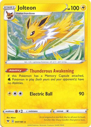 Jolteon (047/185) (Cosmos Holo) [Sword & Shield: Vivid Voltage] | Jack's On Queen