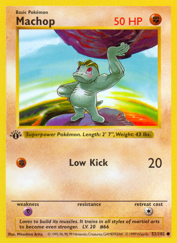 Machop (52/102) (Shadowless) [Base Set 1st Edition] | Jack's On Queen