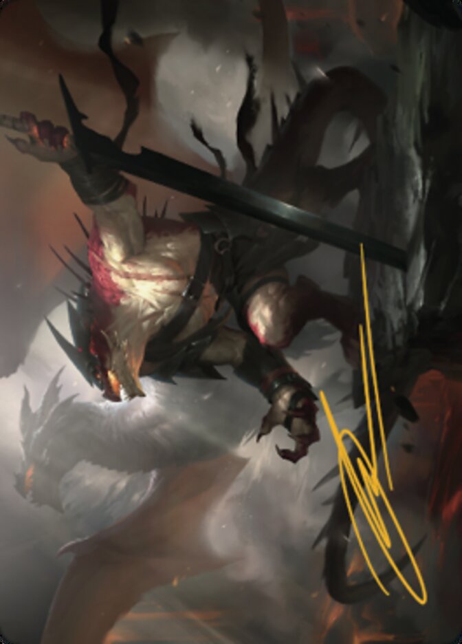 Rivaz of the Claw Art Card (Gold-Stamped Signature) [Dominaria United Art Series] | Jack's On Queen
