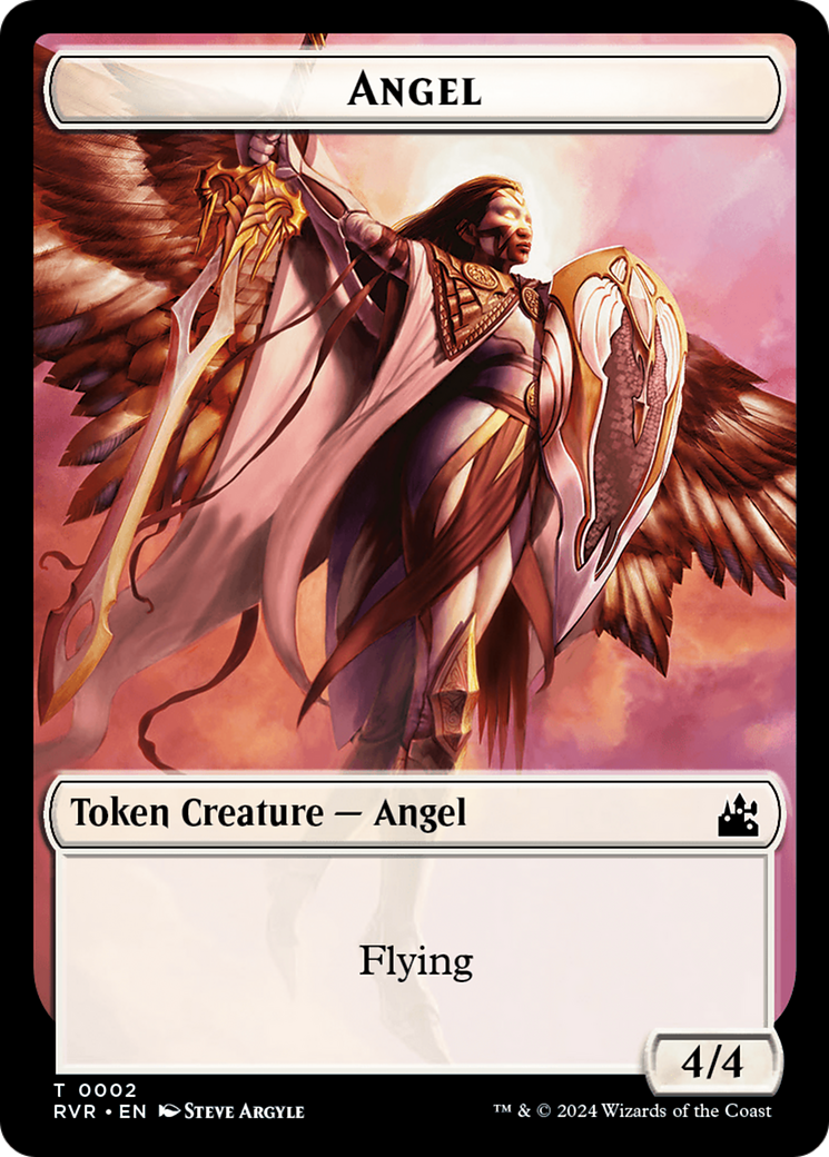 Elf Knight // Angel (0002) Double-Sided Token [Ravnica Remastered Tokens] | Jack's On Queen