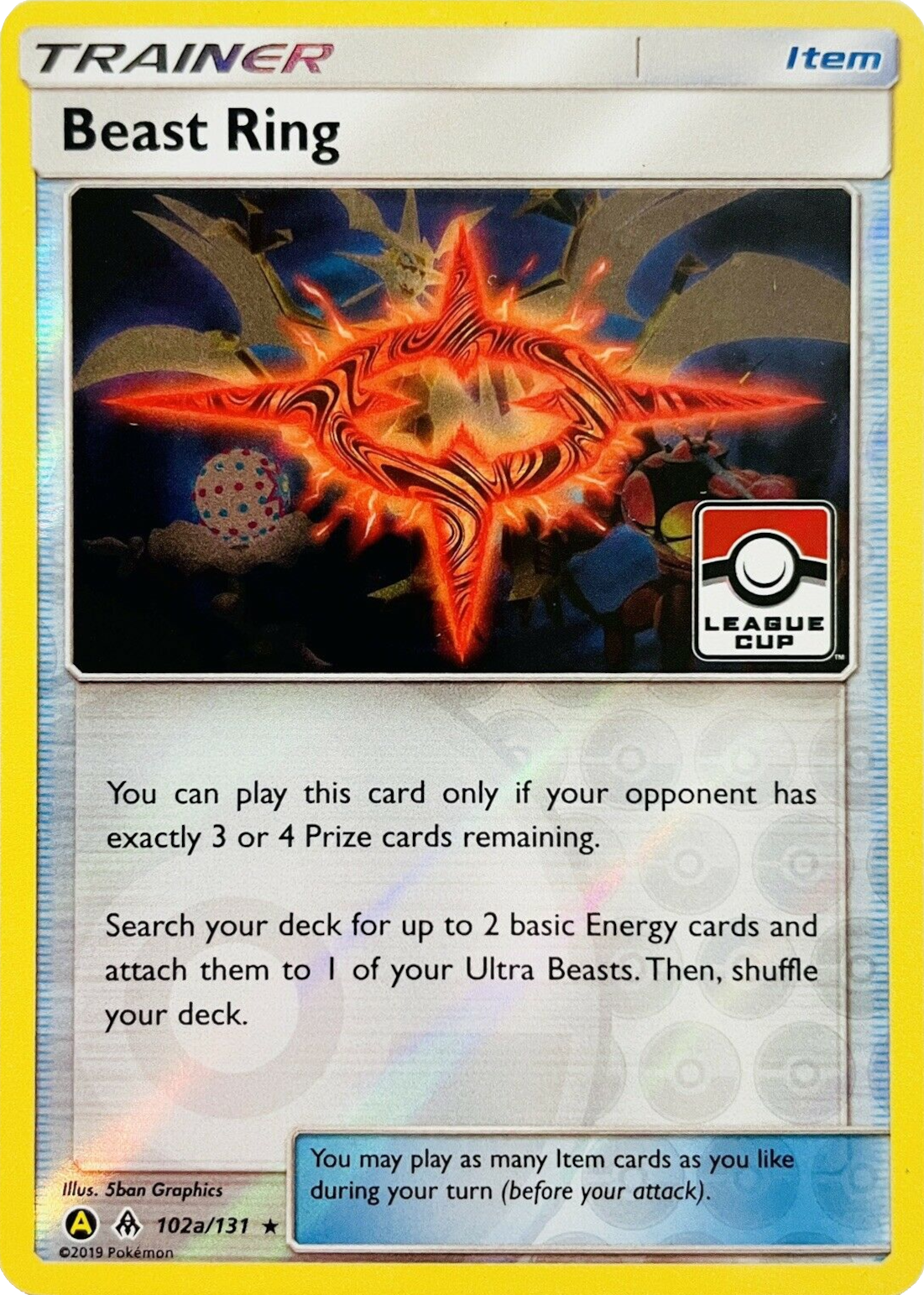 Beast Ring (102a/131) (League Promo) [Sun & Moon: Forbidden Light] | Jack's On Queen