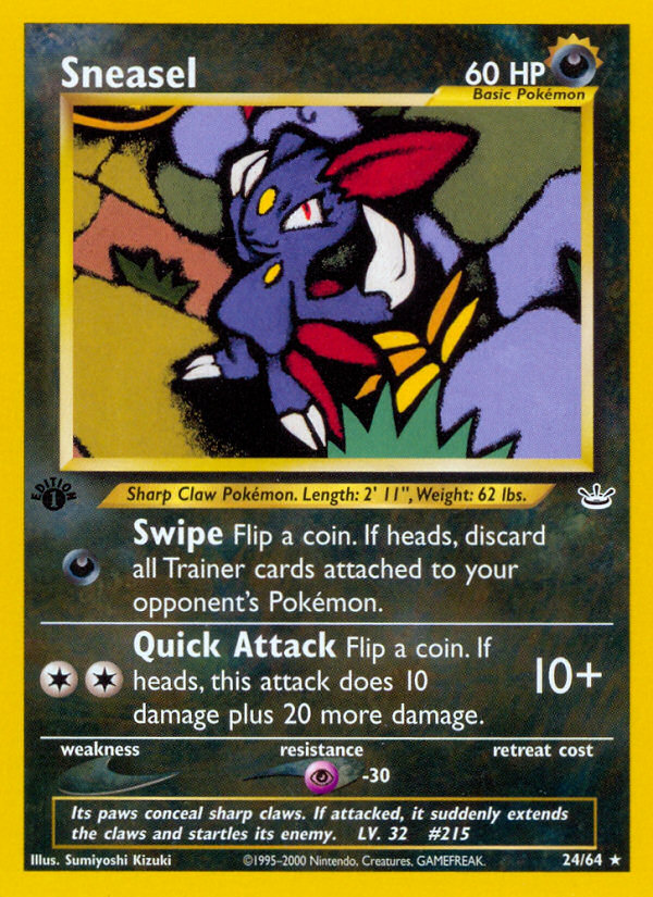 Sneasel (24/64) [Neo Revelation 1st Edition] | Jack's On Queen