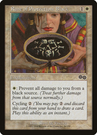 Rune of Protection: Black [Urza's Saga] | Jack's On Queen