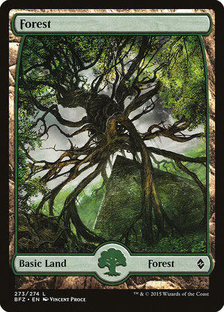 Forest (273) - Full Art [Battle for Zendikar] | Jack's On Queen