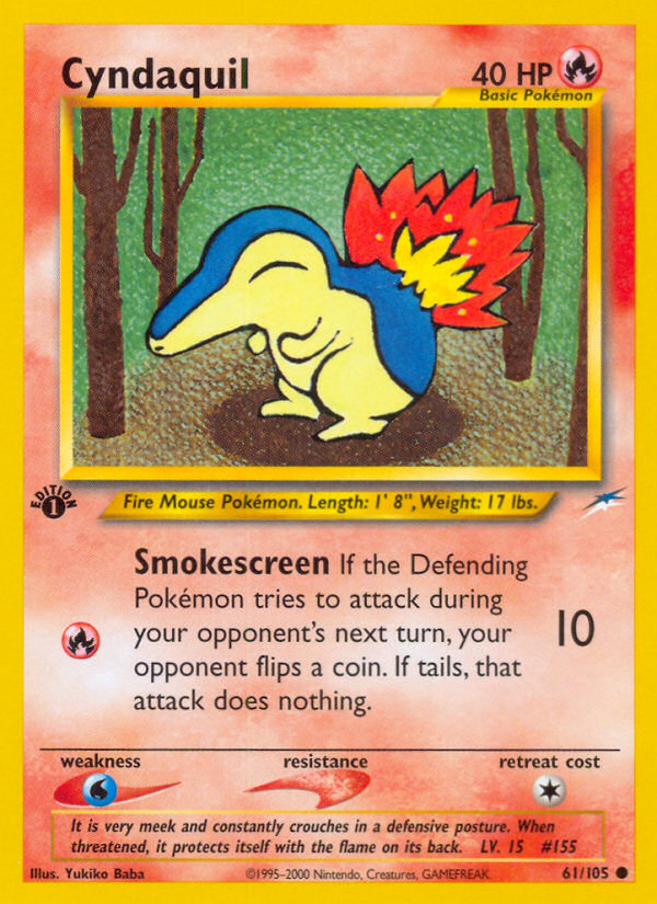 Cyndaquil (61/105) [Neo Destiny 1st Edition] | Jack's On Queen
