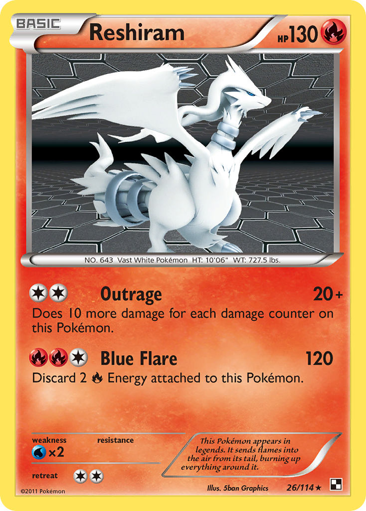 Reshiram (26/114) [Black & White: Base Set] | Jack's On Queen