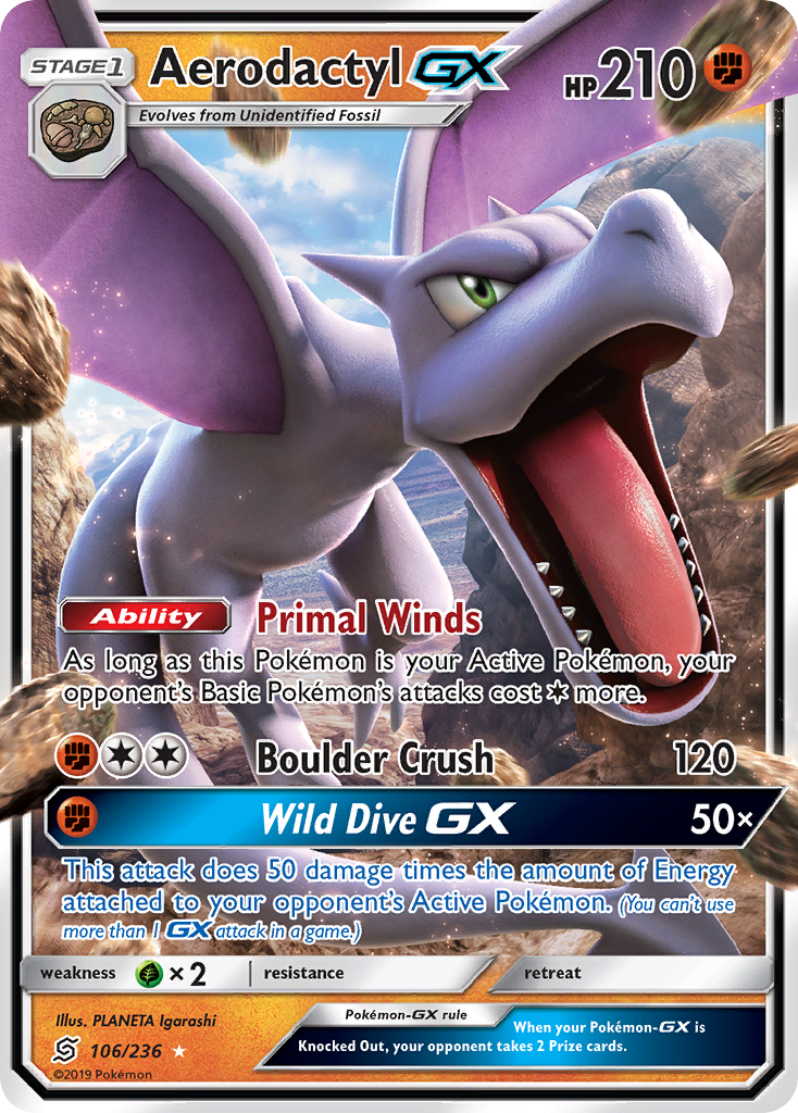 Aerodactyl GX (106/236) [Sun & Moon: Unified Minds] | Jack's On Queen