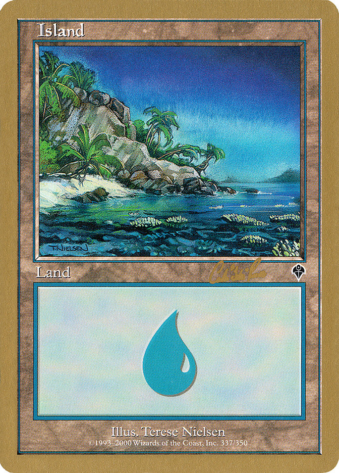 Island (cr337) (Carlos Romao) [World Championship Decks 2002] | Jack's On Queen