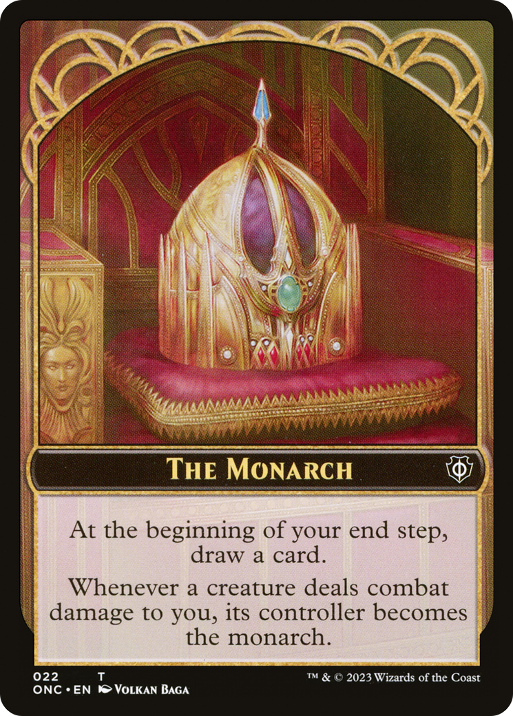 The Monarch // Golem Double-Sided Token [Phyrexia: All Will Be One Commander Tokens] | Jack's On Queen