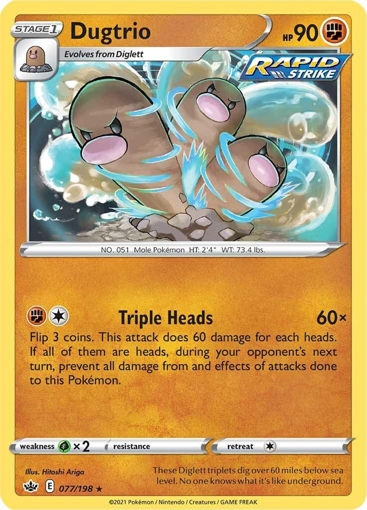 Dugtrio (077/198) [Sword & Shield: Chilling Reign] | Jack's On Queen