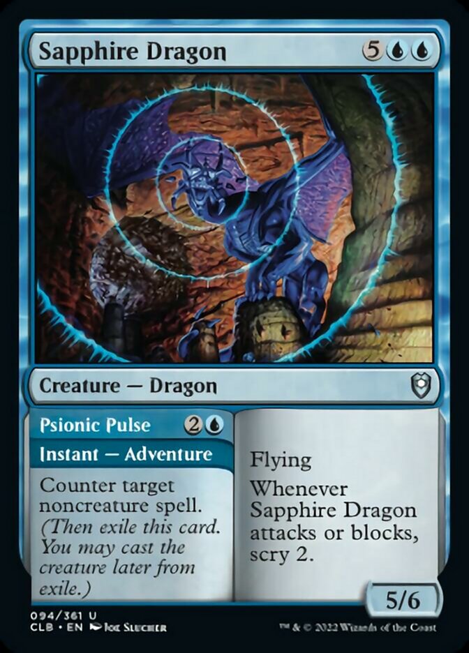 Sapphire Dragon // Psionic Pulse [Commander Legends: Battle for Baldur's Gate] | Jack's On Queen