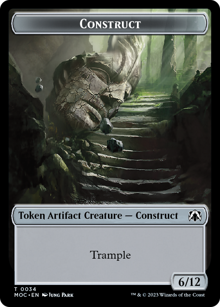 Phyrexian Golem // Construct Double-Sided Token [March of the Machine Commander Tokens] | Jack's On Queen