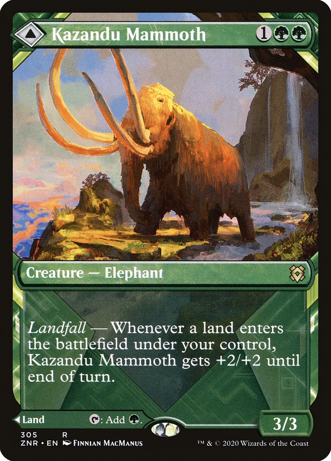 Kazandu Mammoth // Kazandu Valley (Showcase) [Zendikar Rising] | Jack's On Queen