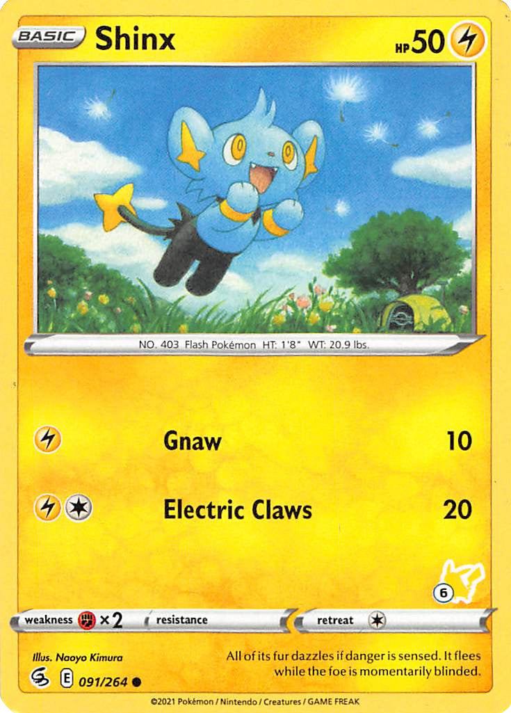 Shinx (091/264) (Pikachu Stamp #6) [Battle Academy 2022] | Jack's On Queen