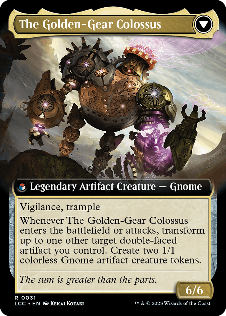 Tetzin, Gnome Champion // The Golden-Gear Colossus (Extended Art) [The Lost Caverns of Ixalan Commander] | Jack's On Queen