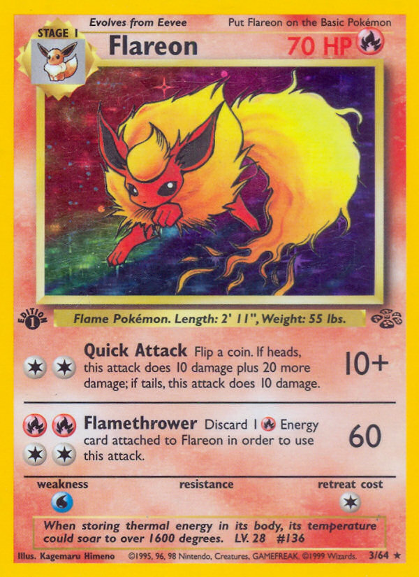 Flareon (3/64) [Jungle 1st Edition] | Jack's On Queen