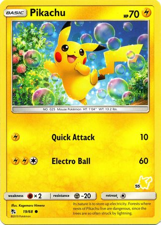 Pikachu (19/68) (Pikachu Stamp #55) [Battle Academy 2020] | Jack's On Queen