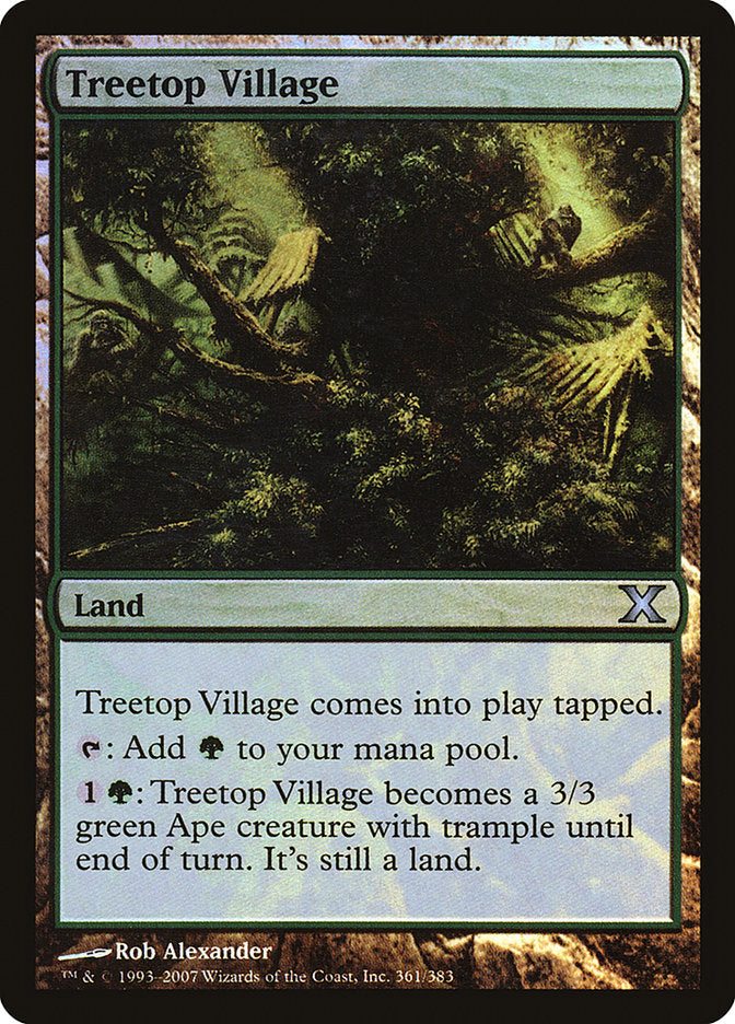 Treetop Village (Premium Foil) [Tenth Edition] | Jack's On Queen