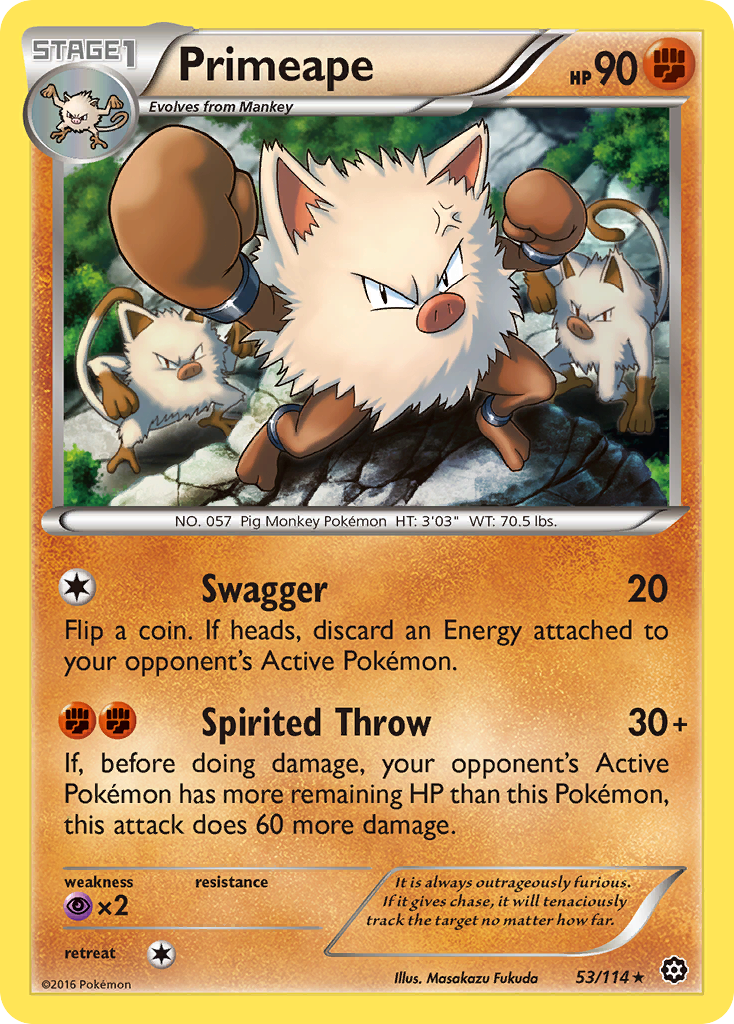 Primeape (53/114) [XY: Steam Siege] | Jack's On Queen