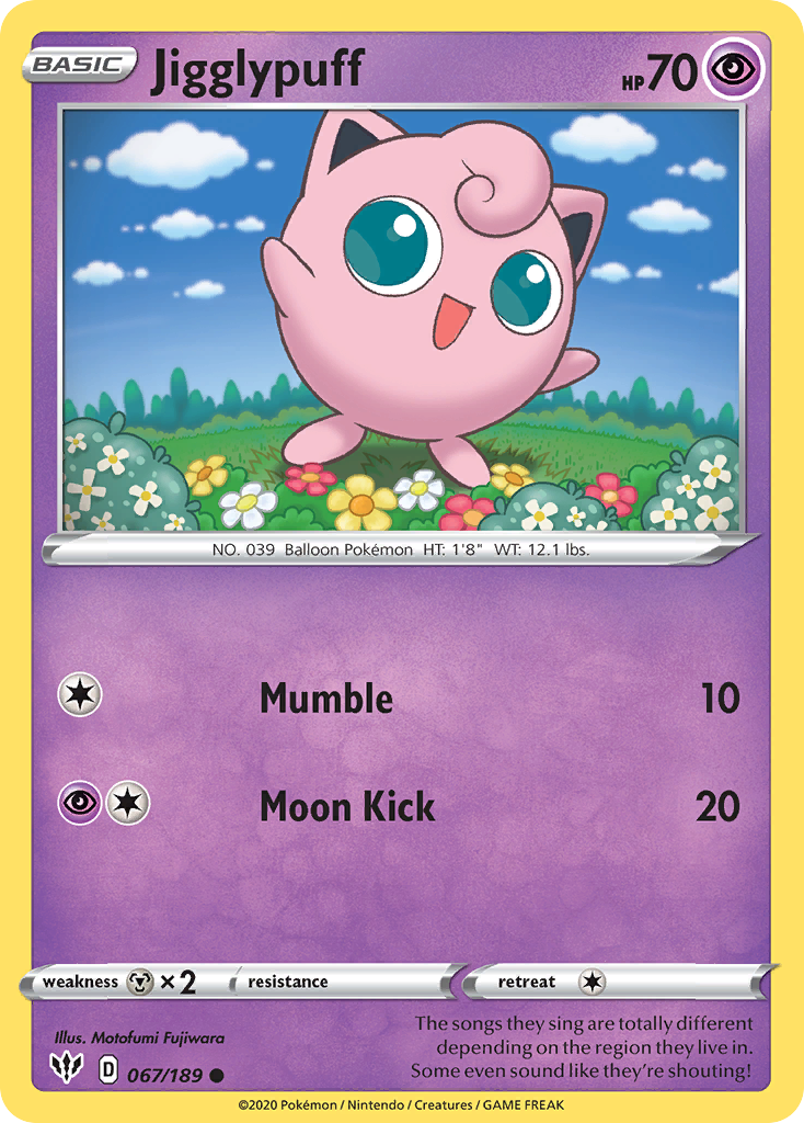 Jigglypuff (067/189) [Sword & Shield: Darkness Ablaze] | Jack's On Queen