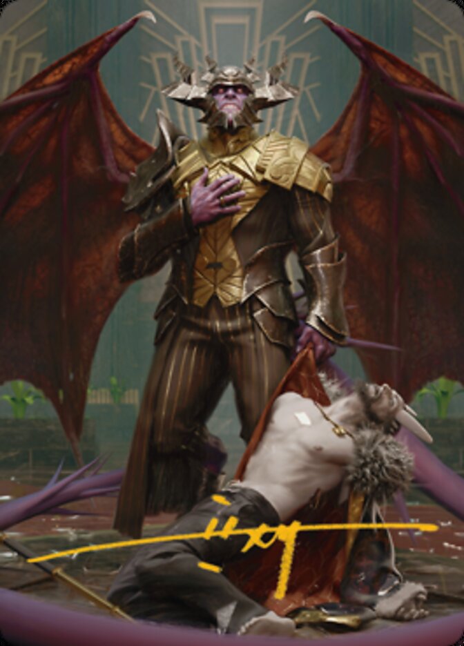 Ob Nixilis, the Adversary 1 Art Card (Gold-Stamped Signature) [Streets of New Capenna Art Series] | Jack's On Queen