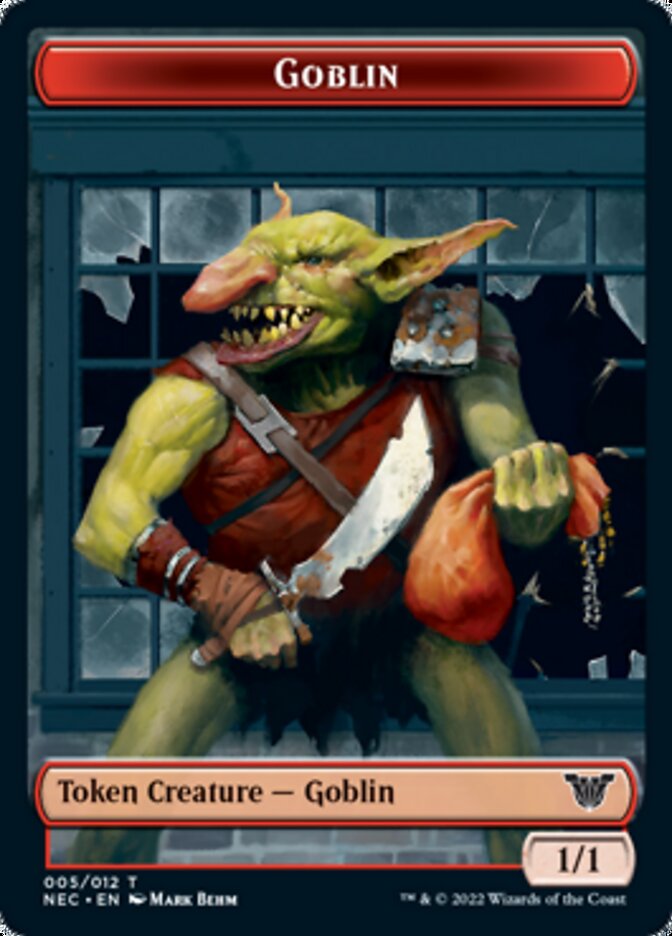Smoke Blessing // Goblin Double-sided Token [Kamigawa: Neon Dynasty Commander Tokens] | Jack's On Queen