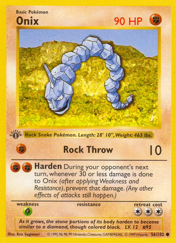 Onix (56/102) (Shadowless) [Base Set 1st Edition] | Jack's On Queen