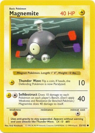 Magnemite (53/102) [Base Set Shadowless Unlimited] | Jack's On Queen