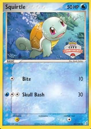 Squirtle (63/100) (City Championship Promo) [EX: Crystal Guardians] | Jack's On Queen