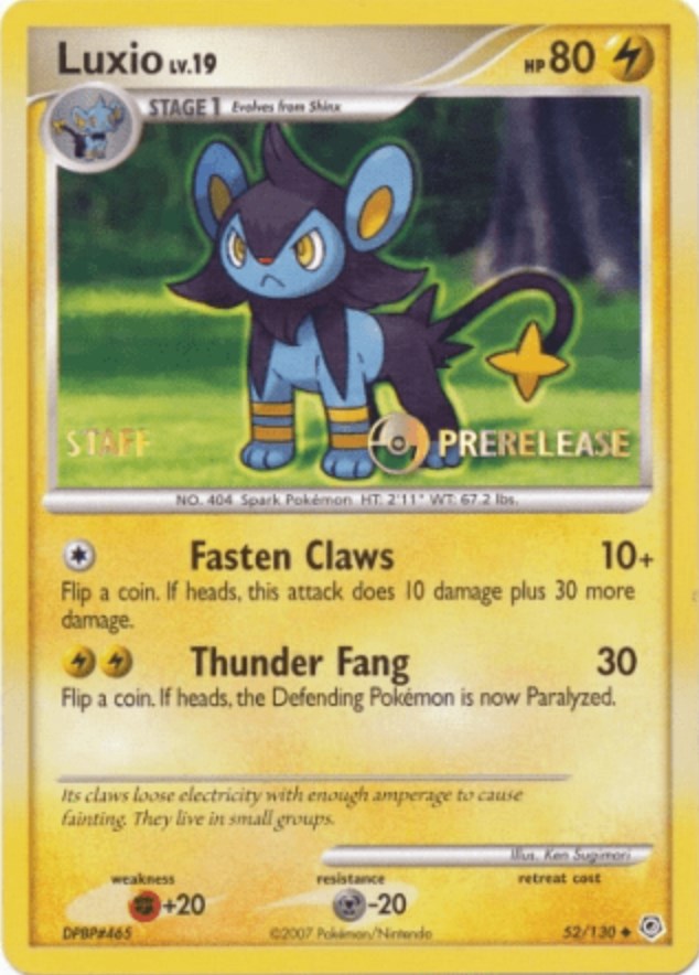 Luxio (52/130) (Prerelease Promo Staff) [Nintendo: Black Star Promos] | Jack's On Queen