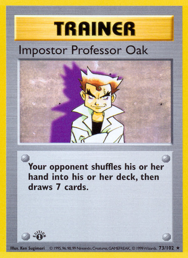 Impostor Professor Oak (73/102) (Shadowless) [Base Set 1st Edition] | Jack's On Queen