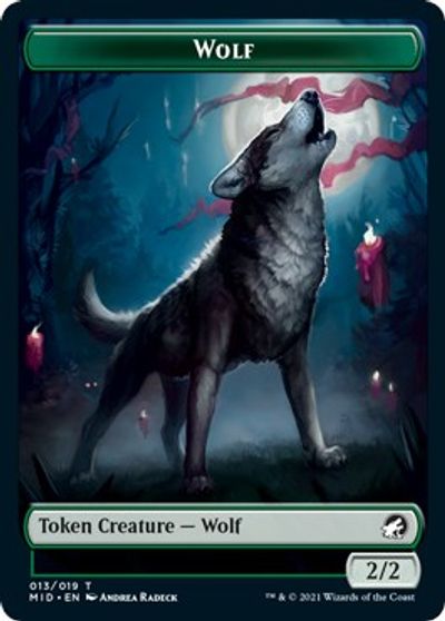 Rhino // Wolf Double-Sided Token [Innistrad: Midnight Hunt Commander Tokens] | Jack's On Queen